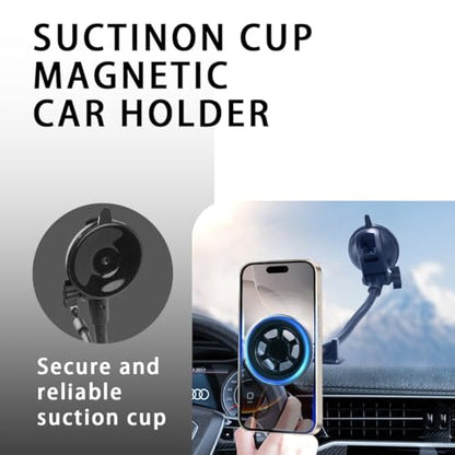 Car Magnetic Phone Holder, 360 Degree Rotation Auto Cellphone Mount for Dashboard Air Vent, Strong Magnet Vehicle Interior Smartphone Hook, Universal for SUV Sedan Trucks (Long Hose/Style B) - color: Long Hose/Style B