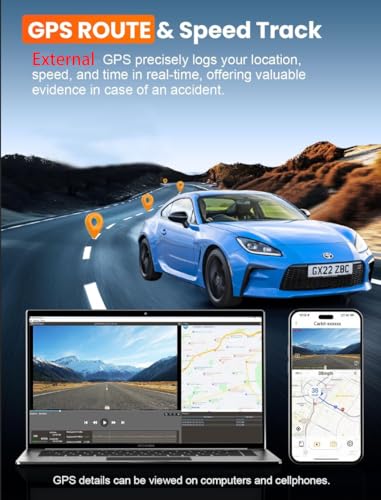 Mirror Dual Dash Camera,4K and 2.5K Dash Cam with Voice Control Rear View Mirror Camera and WiFi,GPS Dashcam for Cars with WDR Night Vision, G-Sensor, 24 Parking Monitor ABS (Include 64GB Card) - style: 4K Front + 2.5K Rear + GPS + Voice Control