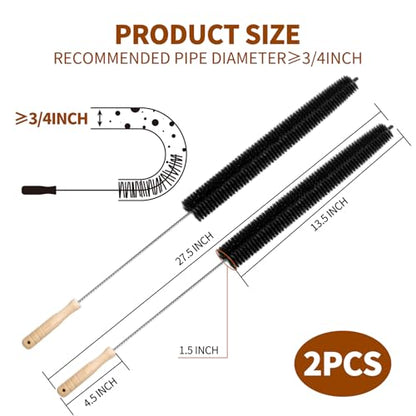 2Pack Flexible Dryer Vent Cleaning Brush - 304 Stainless Steel Lint Remover Refrigerator Coil Cleaning Brush Clothes Trap Duct Remover Home Essential Cleaning Tool Dryer Lint Brush
