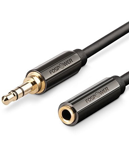 FosPower (2 Pack 3.5mm Male to Female Extension Cable 24K Gold Plated 15FT - size: 15ft-2Pack