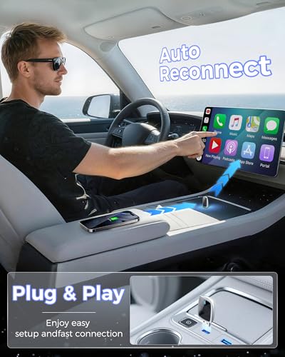 Wireless CarPlay Adapter for Apple iPhone Multi-User Connection（Silver） - color: Silver