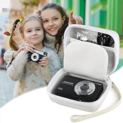 Digital Camera Case for AbergBest 21 Mega Pixels 2.7" LCD Rechargeable HD/Kodak Pixpro/Canon PowerShot ELPH 180/190/Sony DSCW800/DSCW830 Cameras, Travel Carrying Protective Case for Camera - White - color: White