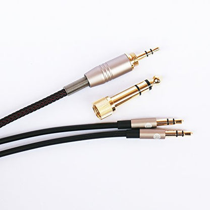 Replacement Audio Upgrade Cable Compatible with Hifiman Sundara, Ananda, Arya, HE400SE, Edition XS, HE4XX Headphones 3.5mm/6.35mm to Dual 3.5mm end 3meters/9.9ft - size: with Dual 3.5mm male