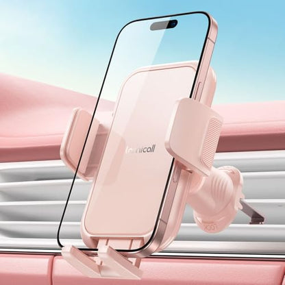 Lamicall 2026 Wider Clamp & Metal Hook Car Phone Holder Vent Accessories - color: NEW Upgraded - Pink