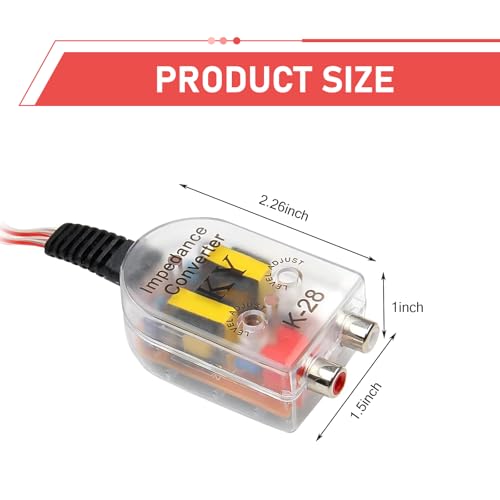 WZP 2 PCS RCA Audio Output Converter, Car Audioline Level Converter, RCA Line Control Car Amplifier Wiring, Audio Signal Adapter for Portable Sound Systems