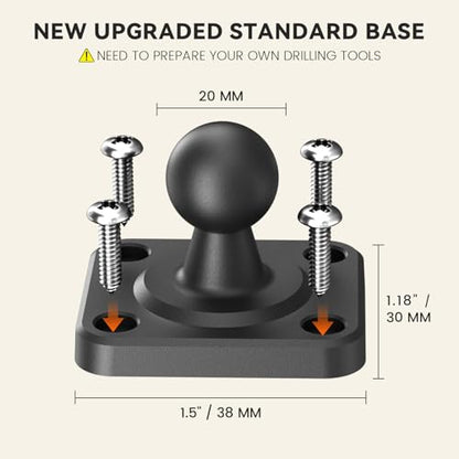 OHLPRO Car Tablet Holder - Heavy Duty Drill Base, Tablet Mount for Truck Compatible with iPad Samsung Tab 5"-13" Tablets and Phones, iPad Stand for Wall/Business/Vehicle/Desktop, etc.-4-inch Arm - size: 4-inch Arm