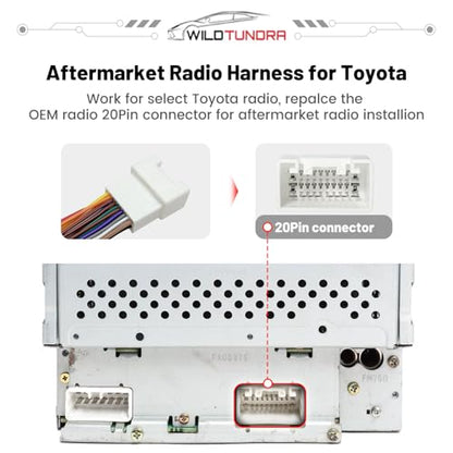 20 Pin Radio Wiring Harness Replacement for Toyota 2000-2006 4Runner Avalon Camry with JBL Amplifier with Antenna Cable, Car Stereo Speaker and Power Cable fit for Double/Single Din Stereo Head Unit - style: 20-Pin, with Antenna Adapter