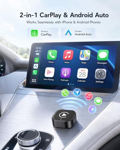 Wireless CarPlay Adapter USB C, Compact Android Auto Dongle - color: Black