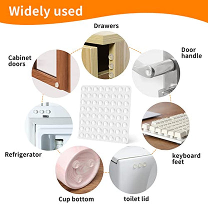 CHUNZEXI 320 PCS Clear Cabinet Door Bumpers, 1/2 Inch Round Rubber Pads - size: 320 PCS ½"（12.7mmx3.5mm）