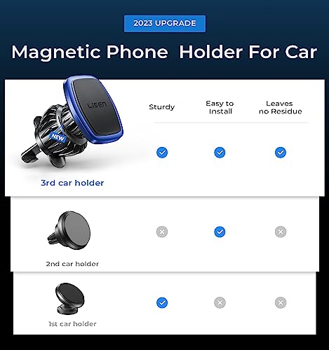 LISEN Magnetic Phone Holder for Car Phone Holder with Upgraded Clip, Magnet Air Vent Magnetic Car Phone Holders Mount for Your Car Automobile Cradles, Soporte De Telefono para Carro, Blue - color: Blue
