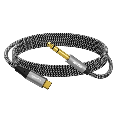 USB C to 6.35mm TRS Stereo Audio Cable 20 FT, Unidirectional USB Type-C to 1/4" Aux Jack Cord, DAC Chip, for Phone, Amplifier, Speaker, Headphone, Only audio output, Not for Recording/Charging/Calling - size: 20FT