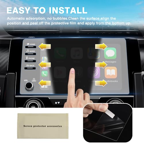 Karltys [Upgrade 2 Pack Screen Protector for 2019-2022 Honda Civic 9-Inch [No Glare & Fingerprint] Tempered Glass Honda Civic for Models LX EX Touring Si EX-L Display - size: 9 Inch 2019-2021 Honda Civic