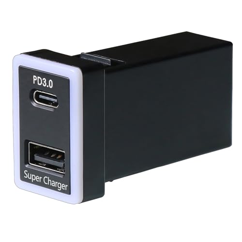 QC3.0 +PD3.0 USB Power Socket, 60W Output, Type C & Quick Charge 3.0 Car Charger USB Adapter for Smart Phone PDA iPad iPhone Android GPS Use for Toyota (Type A) - color: Type A
