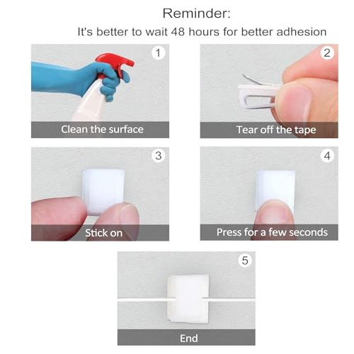 80Pcs Led Strip Light Clip White Self Adhesive Mounts for 10mm Light Strip - color: White, size: 10 mm