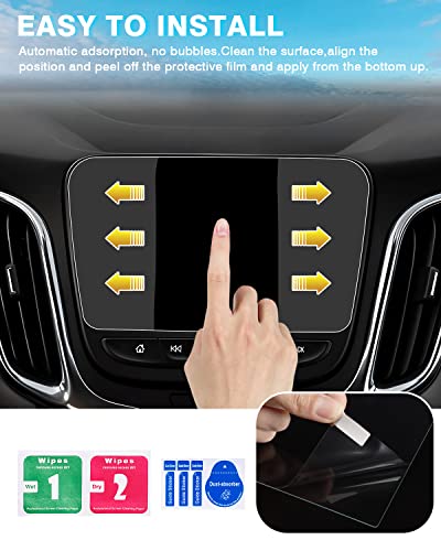 Karltys Upgrade 2 Pack 2018-2024 Chevy Equinox Screen Protector 8-Inch [No Glare & Fingerprint] for 2016-2024 Malibu /2016-2019 Chevy Volt Touchscreen HD Tempered Glass Chevrolet Equinox Accessories - size: 2018-2024 Chevy Equinox/2016-2024 Malibu 8-Inch