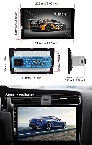 Single Din Car Stereo with Bluetooth 9 Inch HD Touch Screen Car Stereo with Backup Camera + External Microphone + FM MP5 Player Car Audio Receivers Support Mirror Link SWC USB EQ Car Radio