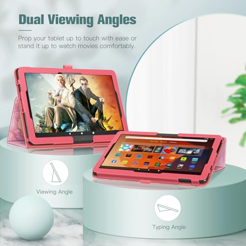 Fintie Folio Case for Amazon Fire HD 10 & 10 Plus 13th/11th Gen 2023/2021 - color: Marble Pink