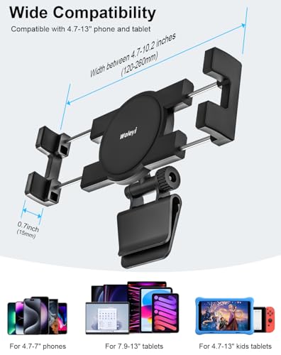 for Tesla Model Y Model 3 Headrest Tablet Holder - 2026 Tesla Tablet Mount for Back Seat, Gifts Road Trip Essentials for Kids, for 4-13" Devices, iPad Pro Air Mini, Galaxy Tabs, Fire HD, Switch