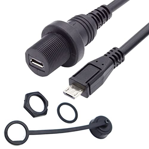 chenyang Micro USB 5Pin Flush Mount Male to Female Extension Cable for Car Dashboard Panel Mount Waterproof Dustproof - style: Micro USB 2.0