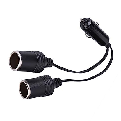 Dual Double Socket 12v Car Cigarette Lighter Adapter Car Cigarette Lighter Splitter 13×9×5 12v 24v Car Charger Plug Male to 2-Way Female Cigarette Socket Extension Cord Cable