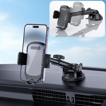 Car Phone Mount, Super Suction Dash Vehicle Dashboard Windshield Window Cellphone Holder, 360° Rotating Automotive Smartphones Cradle Accessories, Universal for SUV, Sedan, Truck (Gray) - color: Gray