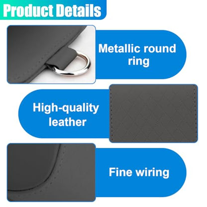 YoRise PU Leather Car Air Vent Storage Bag, Car Console Organizer (Gray) - color: Gray