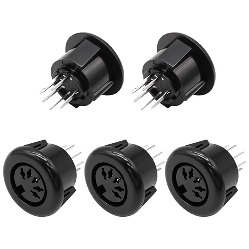 XMSJSIY MIDI 5Pin DIN Panel Mount Female Jack Socket Audio Connector -5PCS