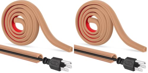 Self-Adhesive Cable Hider, Light Brown, 118inch (Pack of 2) - color: Light Brown, size: 118inch (Pack of 2)