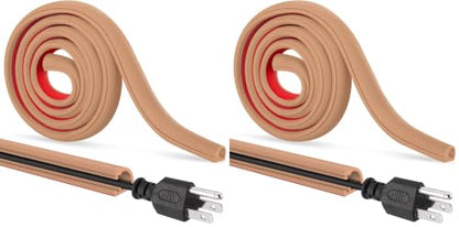 Self-Adhesive Cable Hider, Light Brown, 118inch (Pack of 2) - color: Light Brown, size: 118inch (Pack of 2)