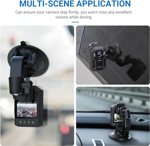 Body Camera Suction Cup Mount with Easy Remove Washable Reuable Magic Sticky Gel Pad for P100 and Widely Compatible with Other Body Camera Perfect for Car Windshield, Window, Glass, Dashboard