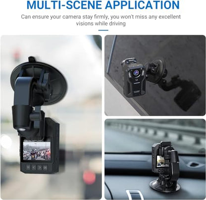 Body Camera Suction Cup Mount with Easy Remove Washable Reuable Magic Sticky Gel Pad for P100 and Widely Compatible with Other Body Camera Perfect for Car Windshield, Window, Glass, Dashboard