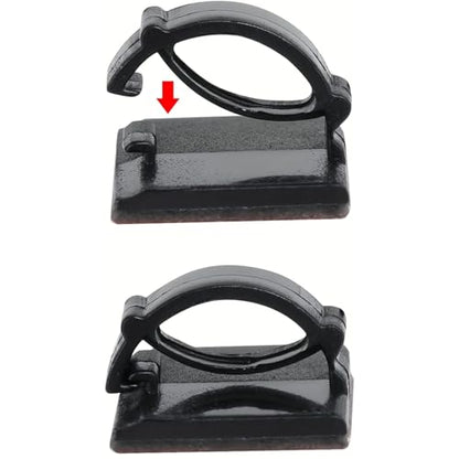 30 Pack Self-Adhesive Cable Clips, Black Plastic Wire Holder Cord Organizer for Car Dashboard, GPS, USB Cable Management