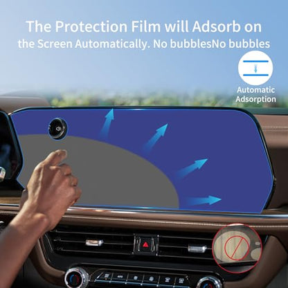 for Chevy 2026 Tahoe/Suburban LT 17.7"+11" Screen Protector Tempered Film - color: for 25-26 Tahoe/Suburban 17.7+11 Blue