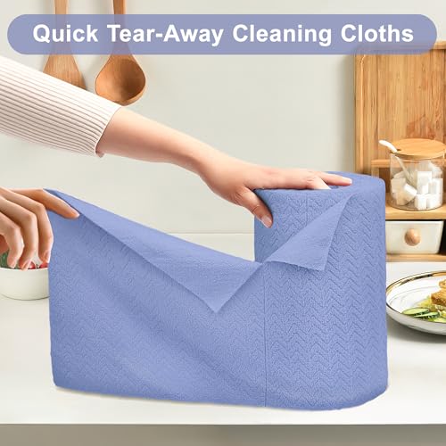 LIVOS Microfiber Cleaning Cloth Roll - 80 Pack, Reusable Paper Towels, Microfiber Towels for Cars, Super Absorbent Lint Free Cleaning Rags for House, Kitchen, Window-Light Purple, 11.5"x11.5" - color: Light Purple