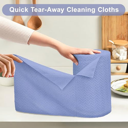 LIVOS Microfiber Cleaning Cloth Roll - 80 Pack, Reusable Paper Towels, Microfiber Towels for Cars, Super Absorbent Lint Free Cleaning Rags for House, Kitchen, Window-Light Purple, 11.5"x11.5" - color: Light Purple