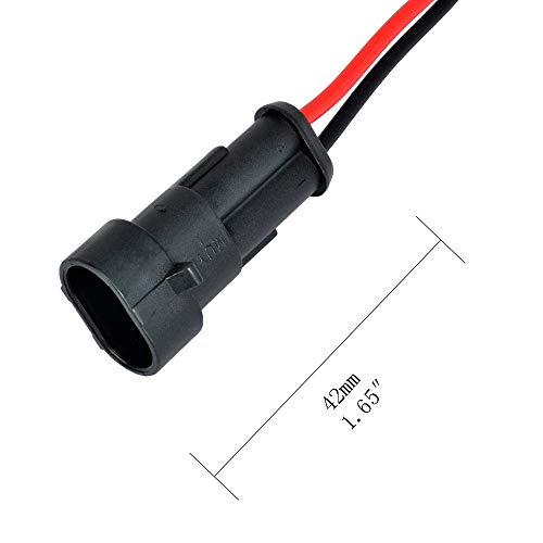 MUYI 2Pin Way 18AWG Waterproof Electrical Connector 2 Wire Connectors-5 Kit - style: 2pin (5sets)