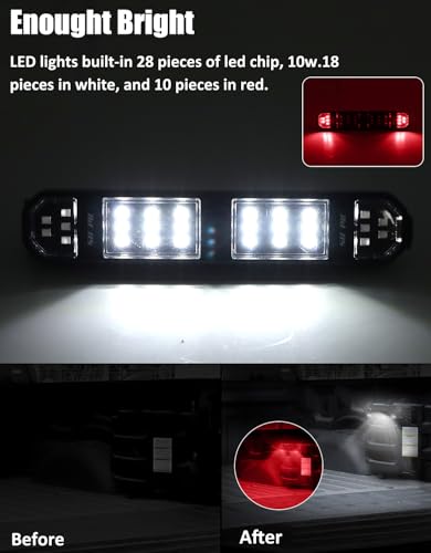 SUNPIE UTV Dome Light Battery Powered SXS Interior Lights White&Red,1 Pack - color: 1 PC of White and Red