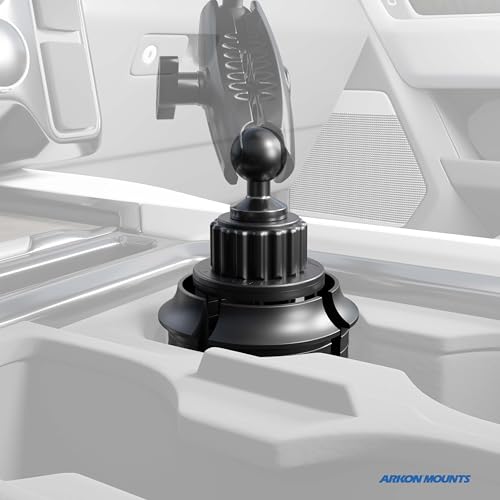 ARKON Mounts Car Cup Holder Tablet Mount | 360-degree Swivel Holder | All-Weather Composite Construction | Adjustable Grip for Customized Fit | Compatible with Tablet Size 7 to 18.4 inches