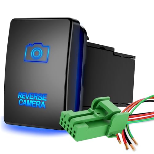Nilight Reverse Camera Push Button Switch w/Connector Wire 1.28" x 0.87" - style: REVERSE CAMERA