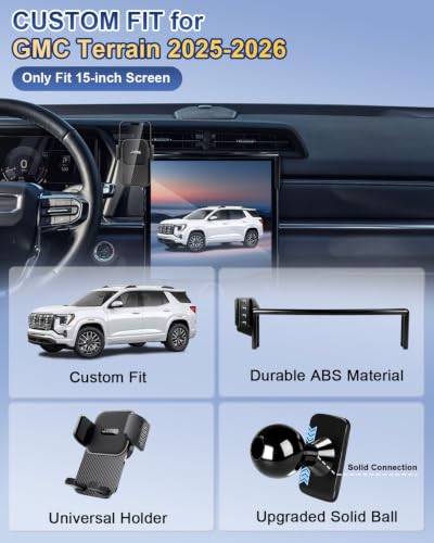 SKYLOTEC Car Phone Mount for GMC Terrain 2025 2026 Cell Phone Holder - color: Universal Holder, size: 2025-2026 GMC Terrain | 15-inch
