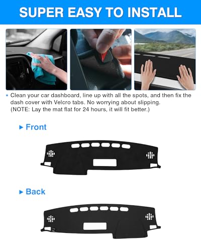 Cartist Custom Fit for Dash Cover Mat Toyota RAV4 2013-2018 Accessories Suede Dashboard Cover Nonslip Dashboard Mat Protector Sunshade No Glare Black - size: dash mat for Toyota RAV4 2013-2018