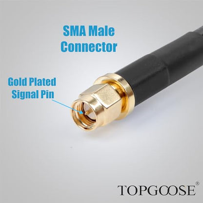 2ft SMA Male to SMA Female Cables 2PCS, RG58 Low Loss SMA Extension Cable for SDR Equipment Antenna Ham Radio,3G 4G LTE Antenna,ADS-B,GPS and etc - size: 2 ft - 2PCS