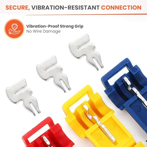 T-Tap Wire Connectors Kit, Quick Splice Electrical Connectors with Stainless Steel Spring, Fast Snap-On Wire Terminals for Automotive, Home Wiring and Copper Wire Connections (240)