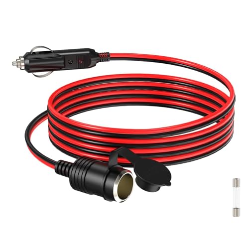ELFCULB 14AWG Cigarette Lighter Extension Cord 12V Cigarette Lighter Male Plug to Female Socket for Air Compressor Tire Inflators(5FT) - color: CIG to PLUG, size: 5FT
