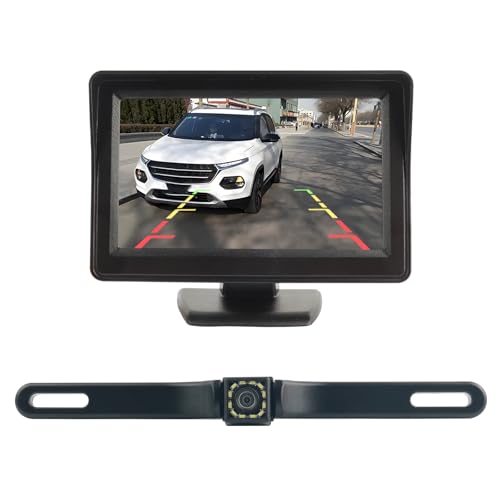 Backup Camera for Car,Plug & Play Car Back up Camera with 90 Degree Wide Angle & Night Vision Design,Power Cord,Multi-Function 12 LED HD Backup Cameras with Monitor Cars Accessories