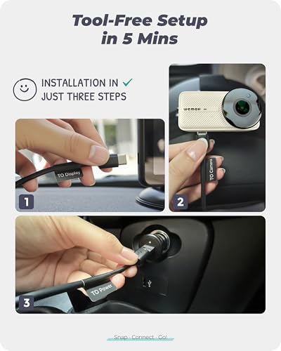 NO.1 Magnetic Double Car Camera for 2 Baby with 5" 1080P IPS Monitor - color: White（Dual Cam）