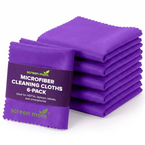 Screen Cleaner 6-Pack Microfiber Cloths for TV, Car, Laptop & Computer