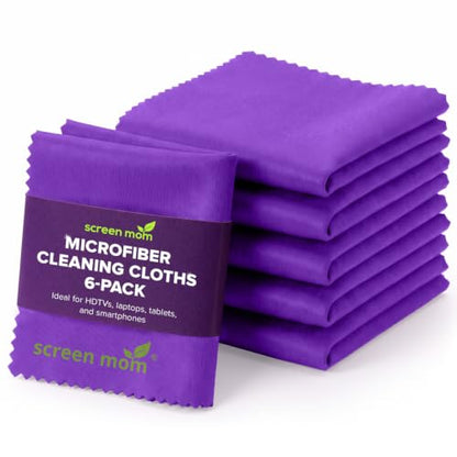 Screen Cleaner 6-Pack Microfiber Cloths for TV, Car, Laptop & Computer