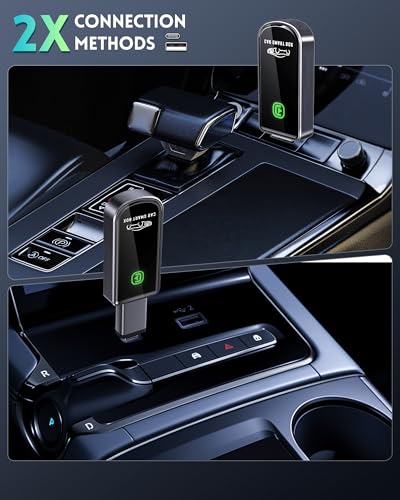 Amzfeel Wireless CarPlay Adapter for Apple iPhone iOS 10+ & Cars from 2015+, Mini Edition, Convert Factory Wired to Wireless CarPlay Dongle Plug & Play GPS Digital Media Receiver (Brushed Cobalt Blue)