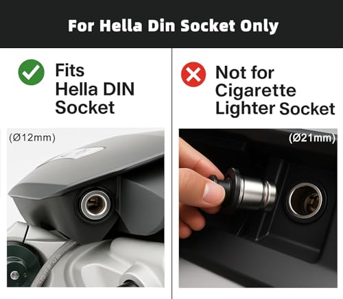 Cliff Top Hella DIN Cigarette Lighter Adapter 12V/24V Motorcycle Cable - color: DIN to Cigarette Adapter 4.5 cm Short Cable